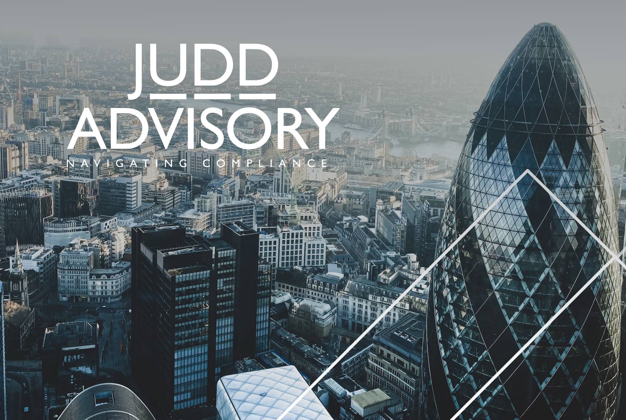 Image of London skyline with Judd Advisory logo