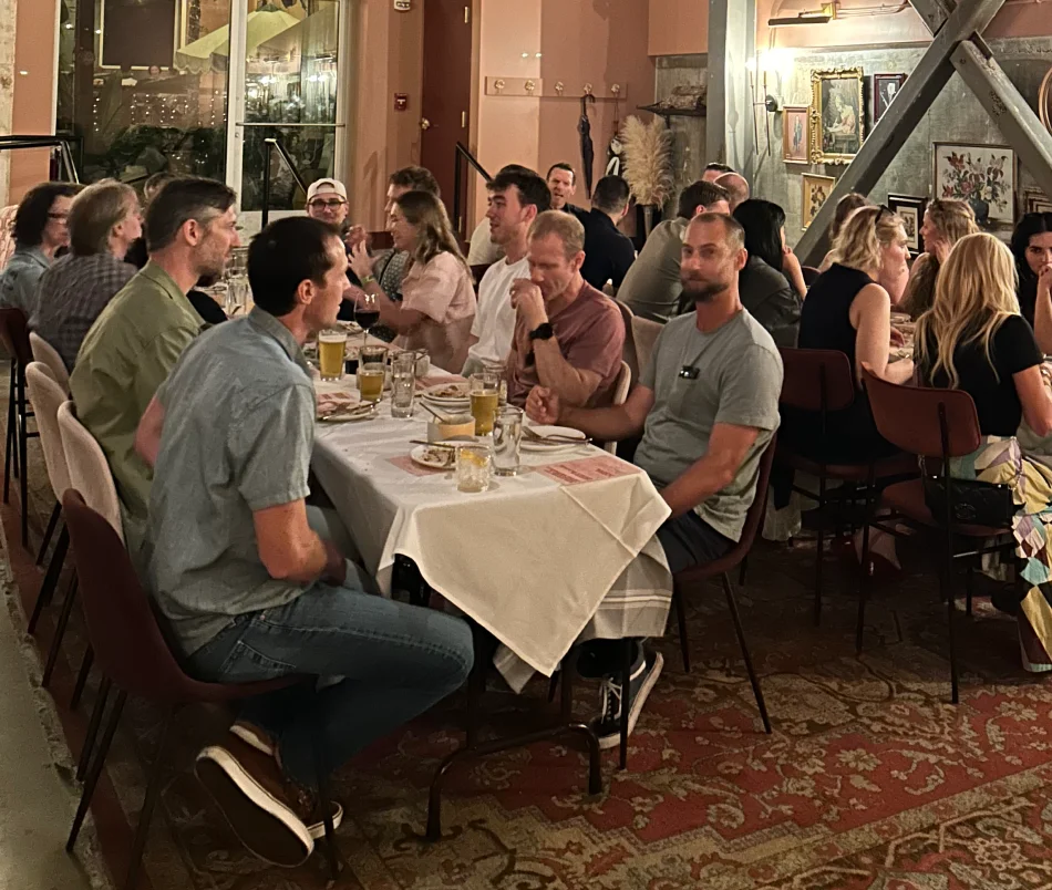 Highcamp Compliance team dining in nice restaurant