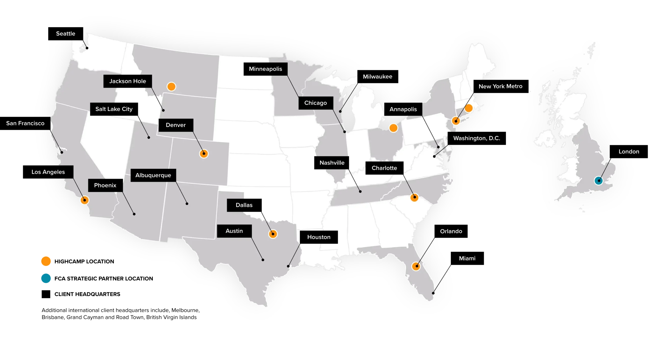 HighCamp and client locations